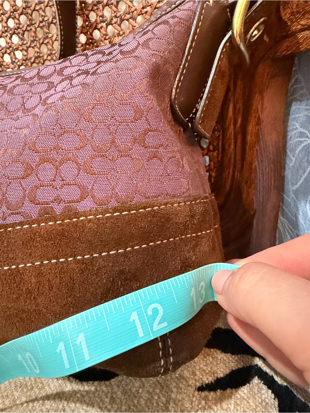 Coach Vintage Legacy East West Duffle Purple Signature Jacquard Shoulder Bag - Picture 15 of 16